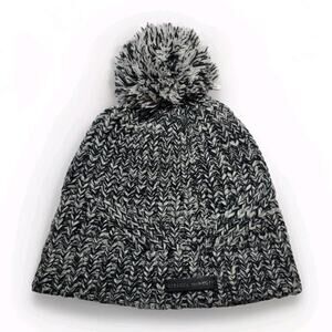 Rebecca Minkoff Women's Pom Pom Beanie Hat Black White Marled One Size